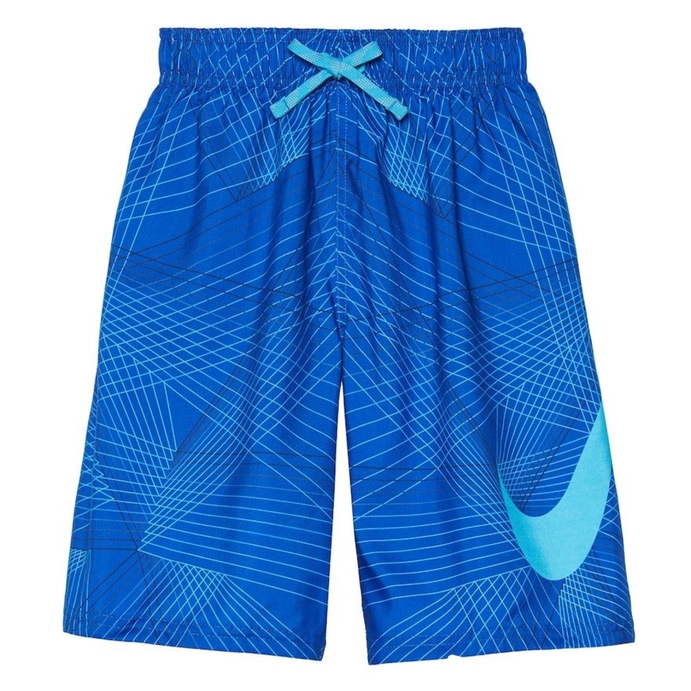 Nike Kids Blue Geometric Swim Trunks